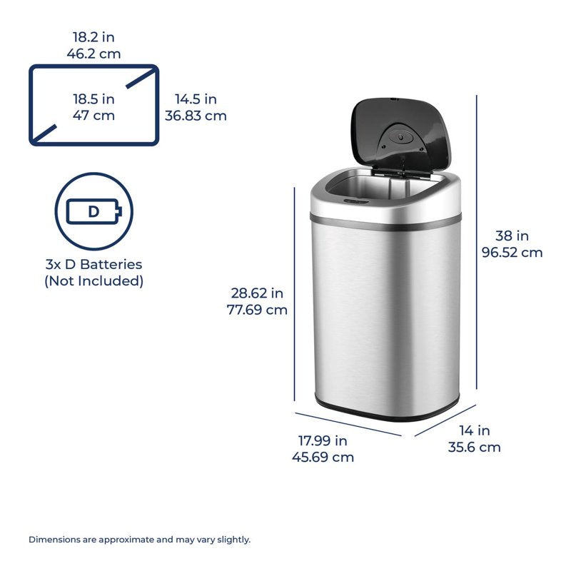 21 Gallon Motion Sensor Trash Can with Trash Bags - Silver