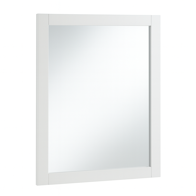 24-Inch White Wall Mounted Bathroom Vanity Mirror - Rectangular Design - Variation: 24 x 30