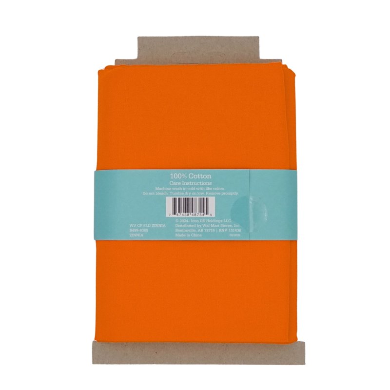 Cotton Fabric - Zinnia Orange Solid - 1 Yard Precut for Quilting & Sewing - Variation: Zinnia Single