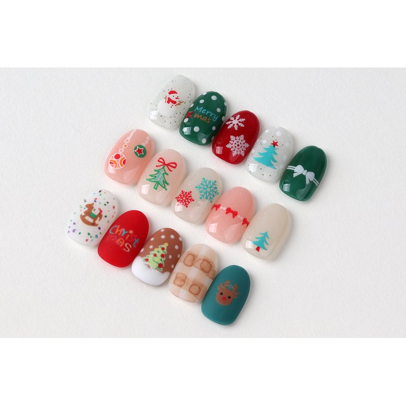 3D Christmas Nail Art Stickers - Festive Santa & Snowflake DIY Decals