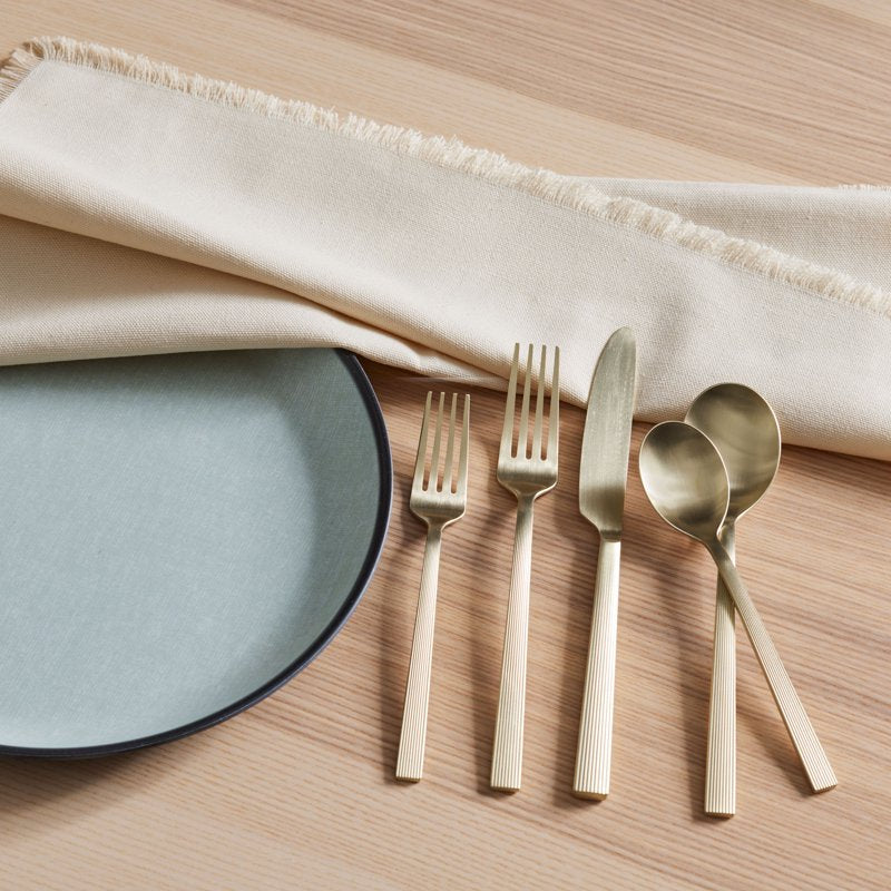 Stainless Steel Teaspoon with Ergonomic Handle - River Gold
