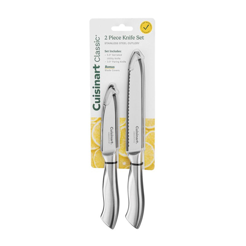 Stainless Steel 2-Piece Paring Knife Set with Blade Guards