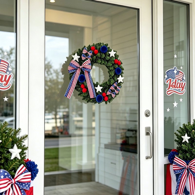 Patriotic Wreath 250th Anniversary Independence Day Decor - Variation 0C