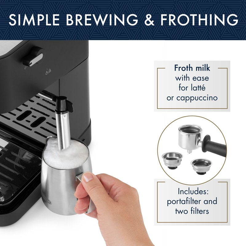 Stilosa 15-Bar Espresso Machine with Manual Milk Frother