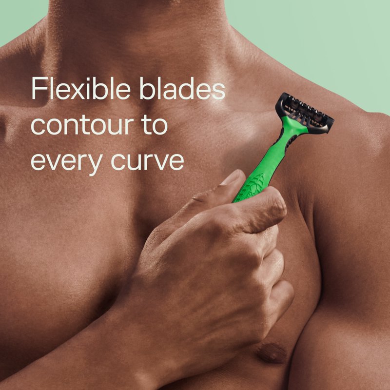 3-Blade Disposable Razors for Men, Sensitive Skin, 4 Pack