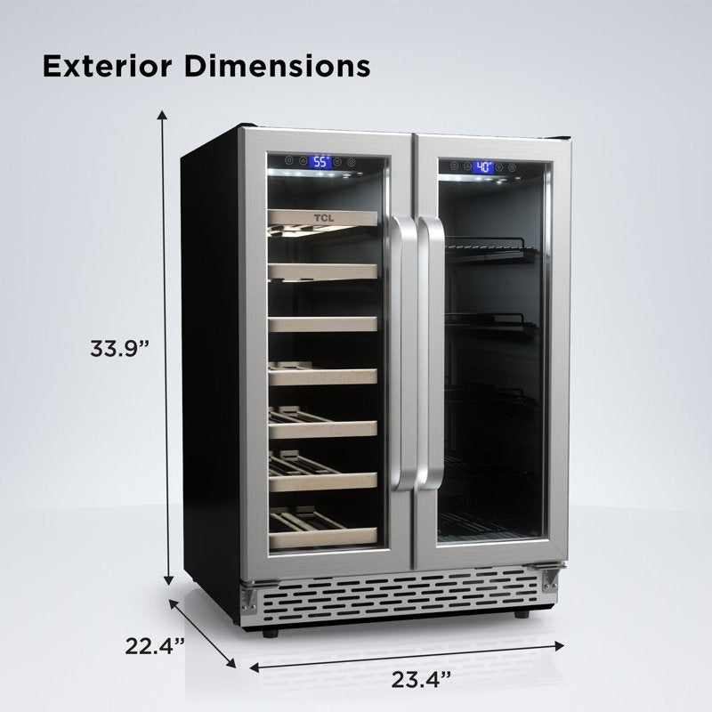 Double Door Wine & Beverage Cooler - 5.3 Cu. Ft. - 20 Bottle Capacity