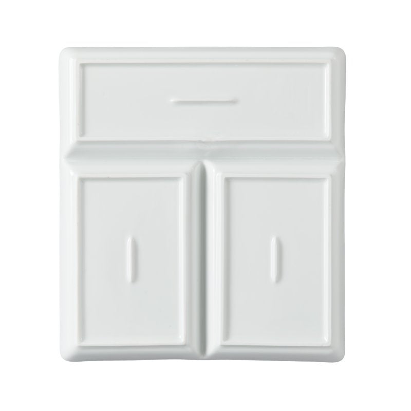 Rectangular Divided Tray - White Porcelain, 2 Pack