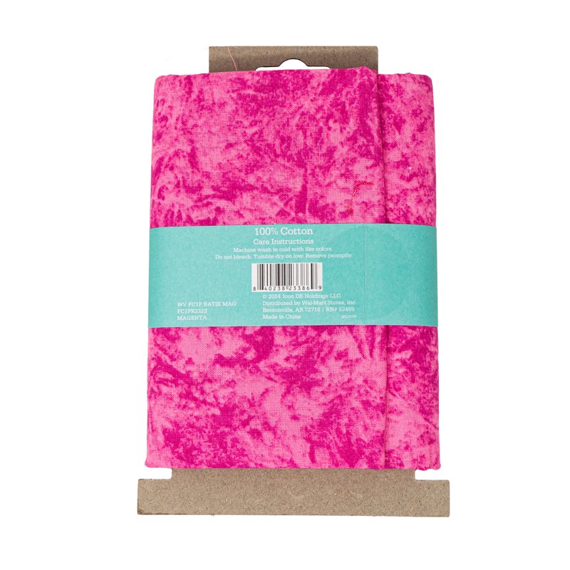 2 Pack Cotton Fabric Prints - Batik Magenta, 44" Wide for Quilting & Sewing