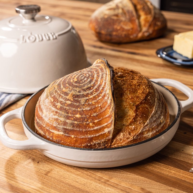 9.5-Inch Enamel Cast Iron Bread Oven - Oyster White