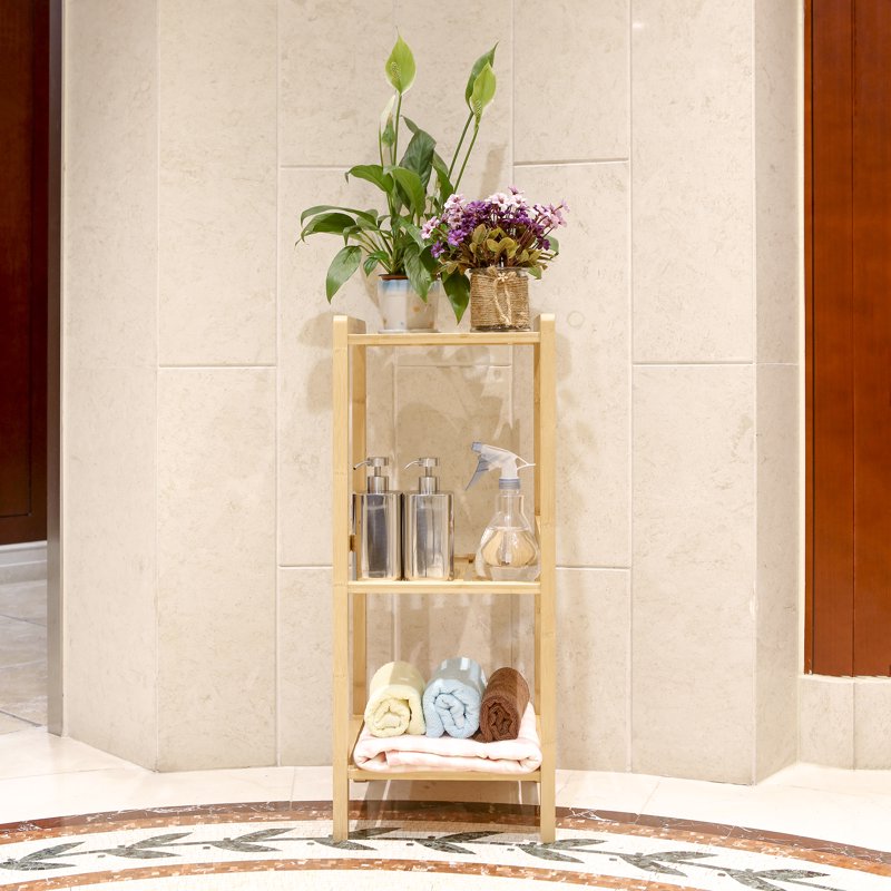 3-Tier Bamboo Freestanding Bathroom Shelf - Space-Saving Storage, 30 in