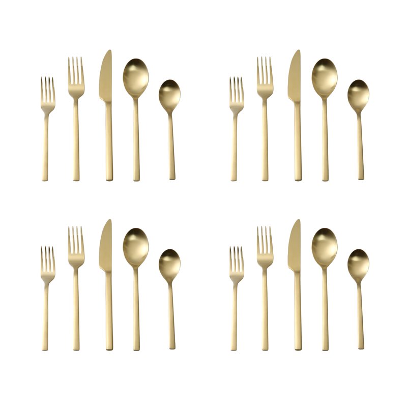 20-Piece Gold Stainless Steel Flatware Set - Service for 4