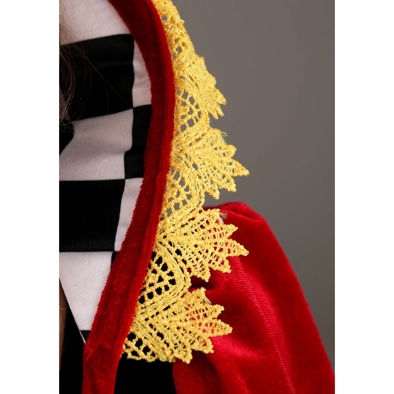 Toddler Queen of Hearts Costume with Checkered Satin Skirt & Accessories (18 x 12 x 1.5)