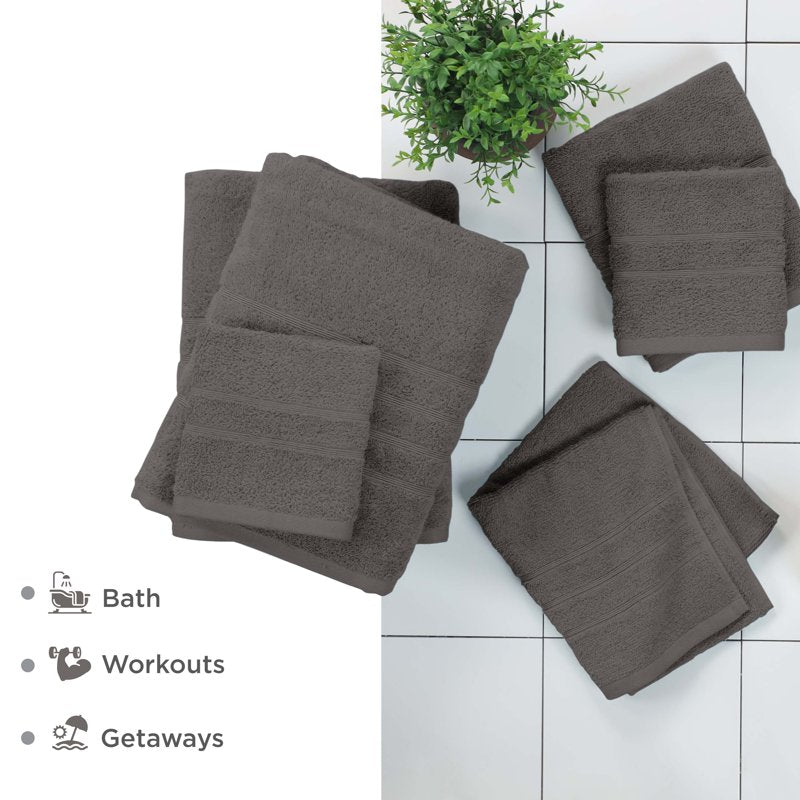 Martex 6-Piece Cotton Towel Set with Eiffel Tower Design - Soft & Absorbent Bathroom Towels
