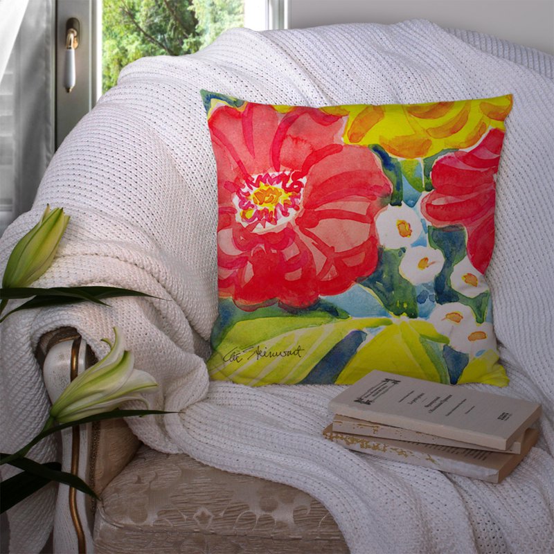 Flower Sunflower Decorative Fabric Pillow 14x14 Inches - Variation: Flower 6135, 14