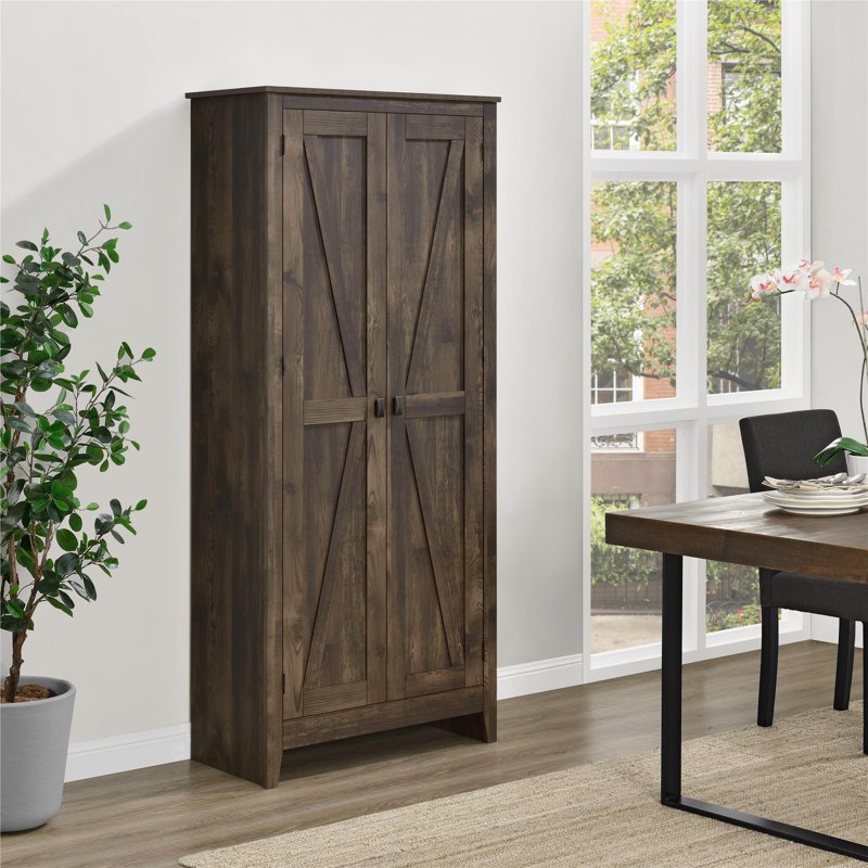 Rustic Farmington 31.5-Inch Wide Storage Cabinet - Weathered Brown Finish
