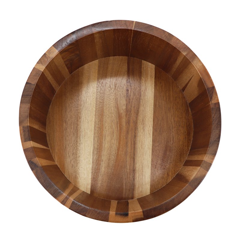 Acacia Wood Salad Bowl - 10.5 Inch Large - Brown 4