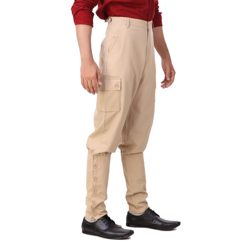 Men's Victorian Steampunk Airship Costume Pants - Beige 2XL