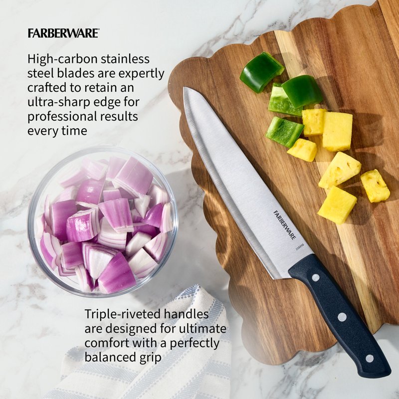 20-Piece Cutlery Knife Block Set with Kitchen Shears - Black