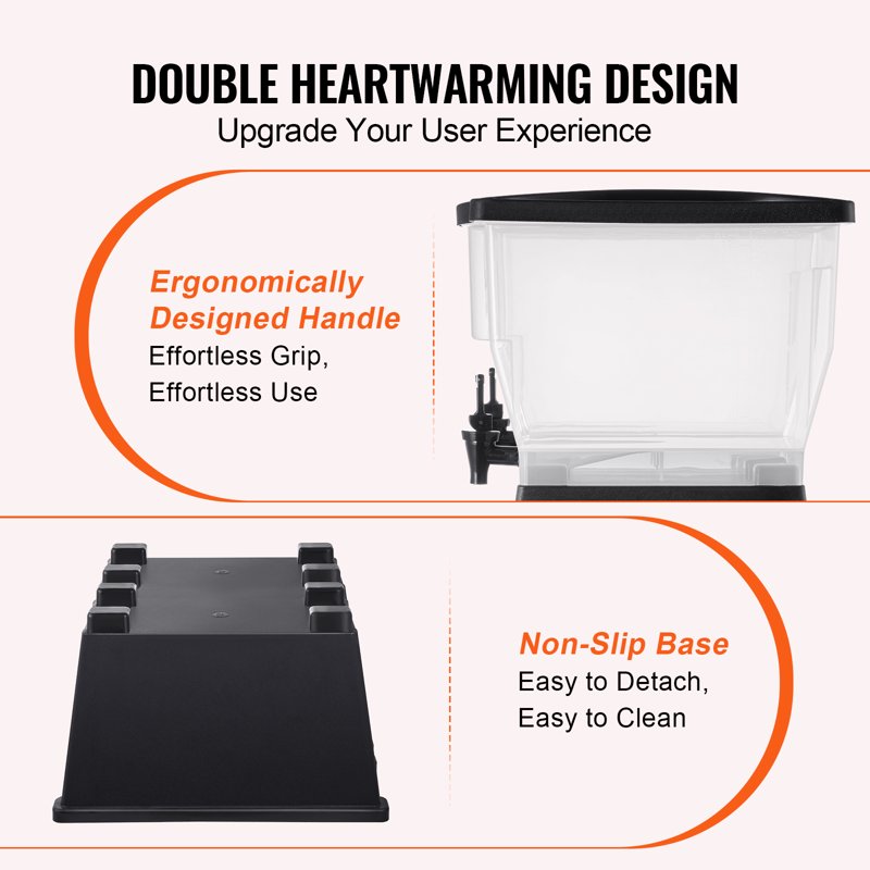 3 Gallon Plastic Beverage Dispenser Set - 2 Drink Dispensers with Lid