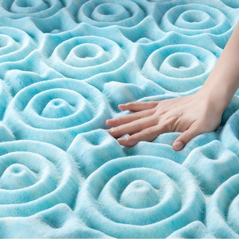 Zinus Green Tea Gel Memory Foam Mattress Topper Twin 1 Inch Zoned Support