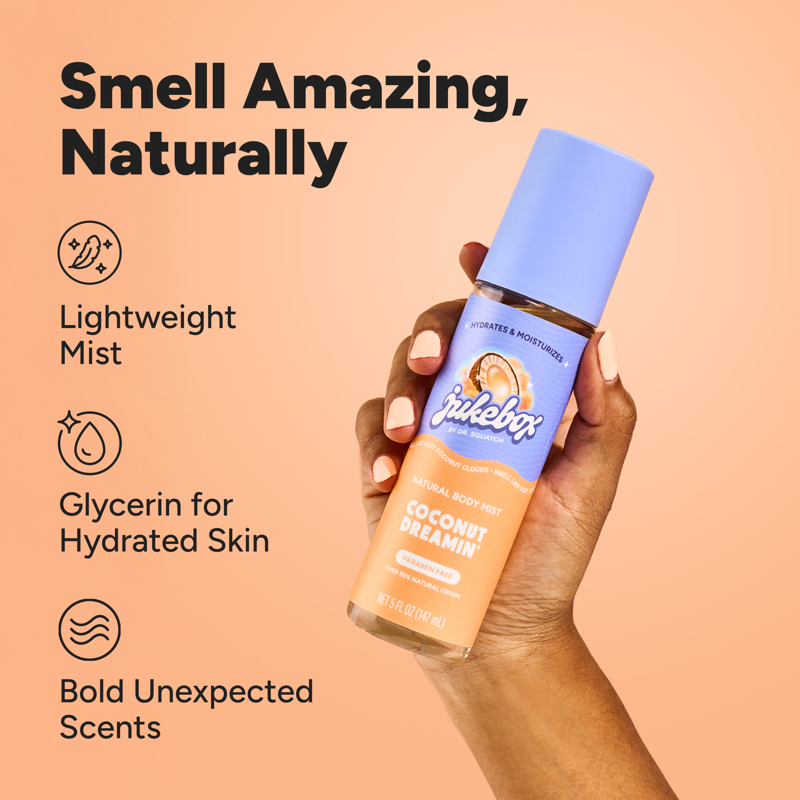 Coconut Dreamin' Natural Body Mist - Hydrating Fragrance Spray, 5 fl Oz