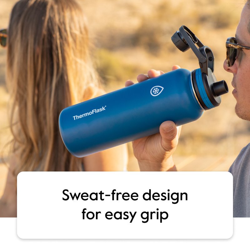 64 oz Insulated Stainless Steel Water Bottle with Chug Spout - Black