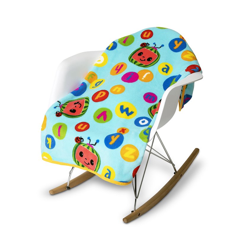 Cocomelon Toddler Blanket - Coral Plush Character Print, 40x50 Inches - Blue Variation