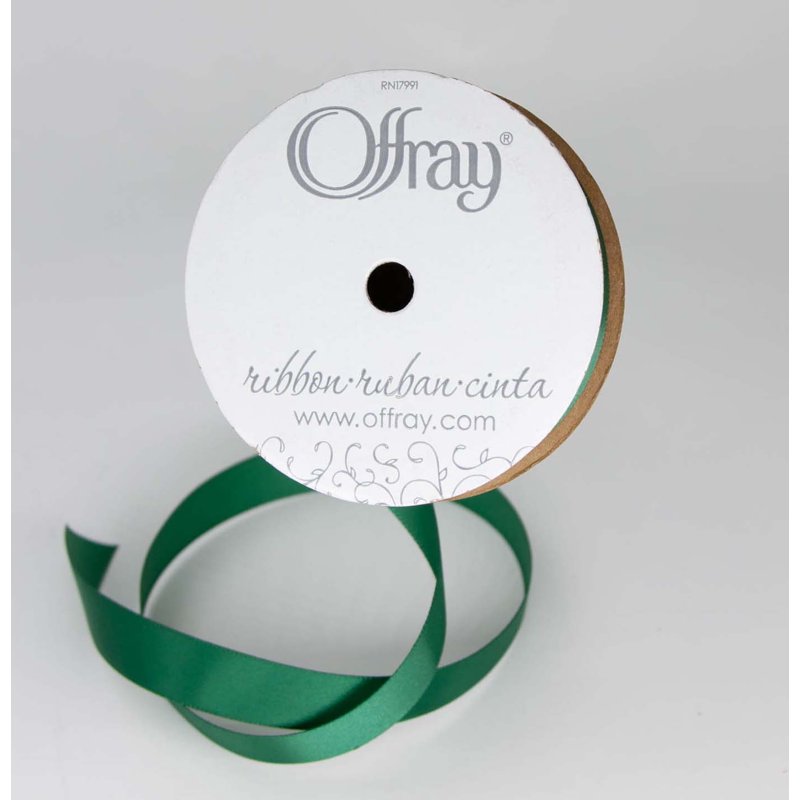 Offray Satin Ribbon 5/8 Inch Forest Green 3 Pack - Craft & Gift Wrap