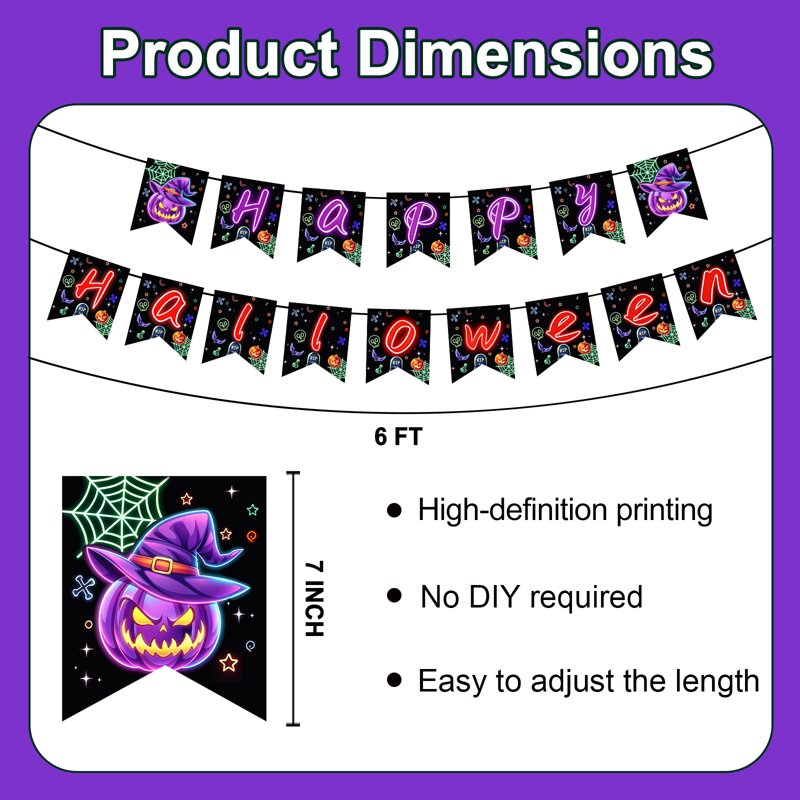 Halloween Evil Pumpkin Neon Tableware Set for 24 Guests - Disposable Party Supplies