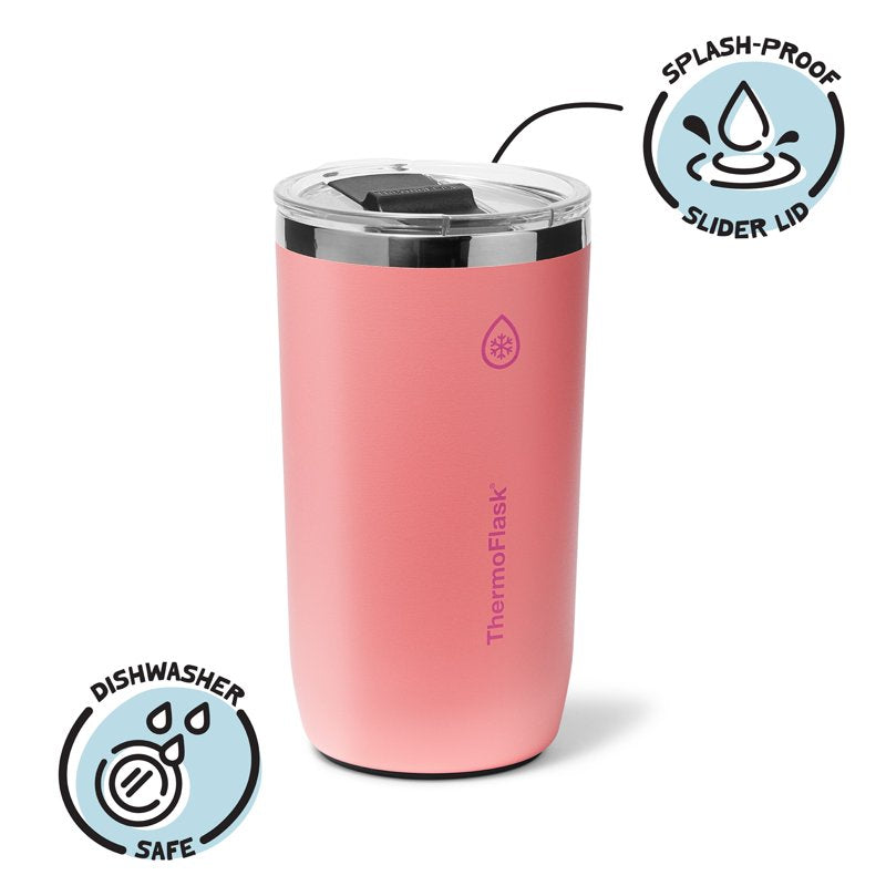 16 oz Insulated Beer Tumbler - Lightweight Splash-Proof - Sunkissed Coral