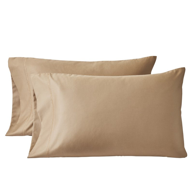Cotton Pillowcase Set - 2 Dark Caramel 400 Thread Count Standard/Queen