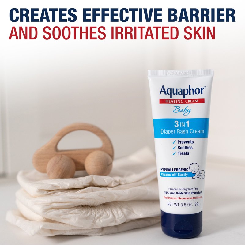 Baby Diaper Rash Cream with Zinc Oxide - Hypoallergenic, 3.5 oz