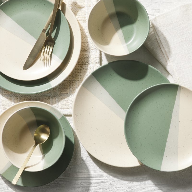 Sage Hayes Stoneware 12 Piece Dinnerware Set - Service for 4