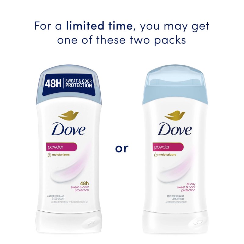 Invisible Solid Antiperspirant Deodorant for Women, Powder Scent, 2.6 oz 2-Pack