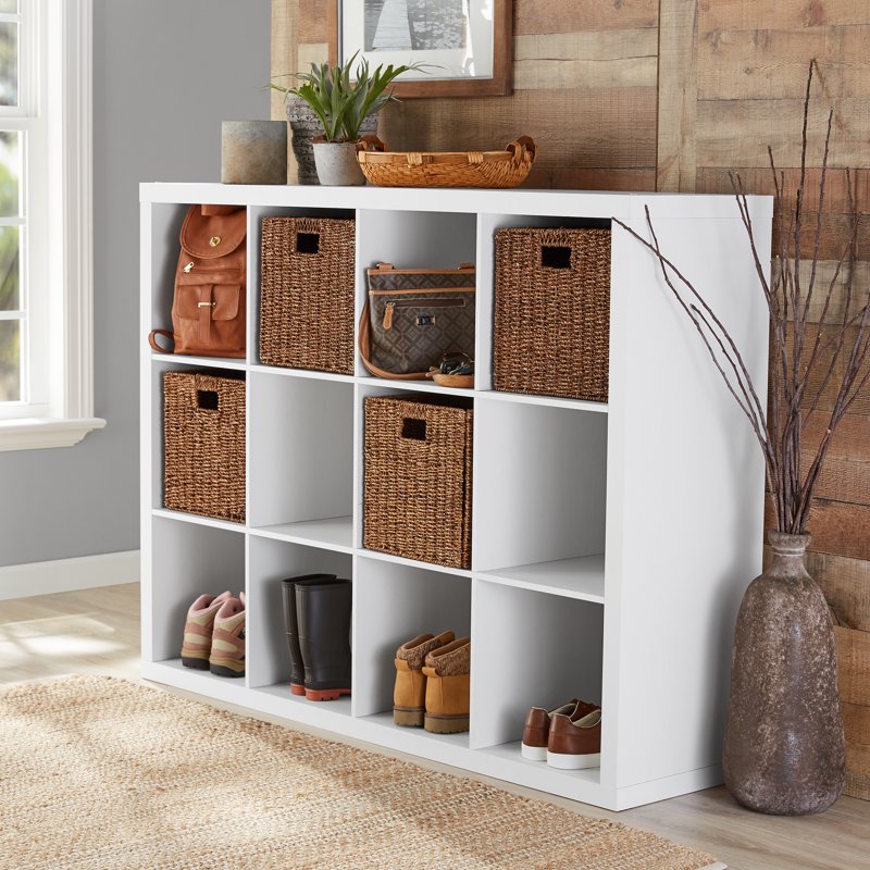 12-Cube Storage Organizer with Open Back Design - Multiple Finishes