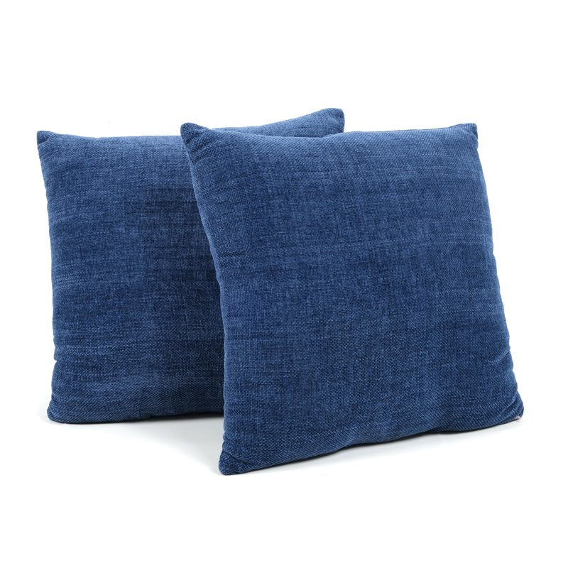 Navy Chenille Decorative Pillow Set - 2 Square 18x18 Inches