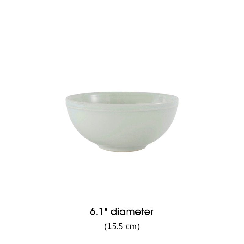 12-Piece Stoneware Dinnerware Set - Round Green - Ribbed