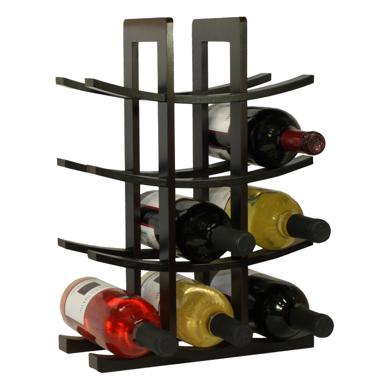 12-Bottle Bamboo Wine Rack - Eco-Friendly & Modern Design