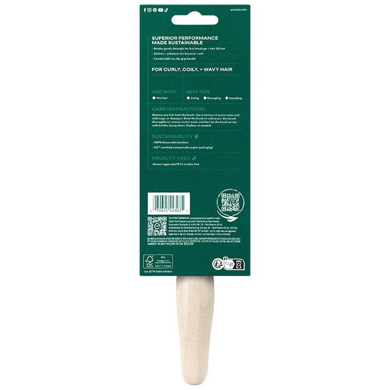 Curl Activating Detangler Brush with Bamboo Handle - EcoTools