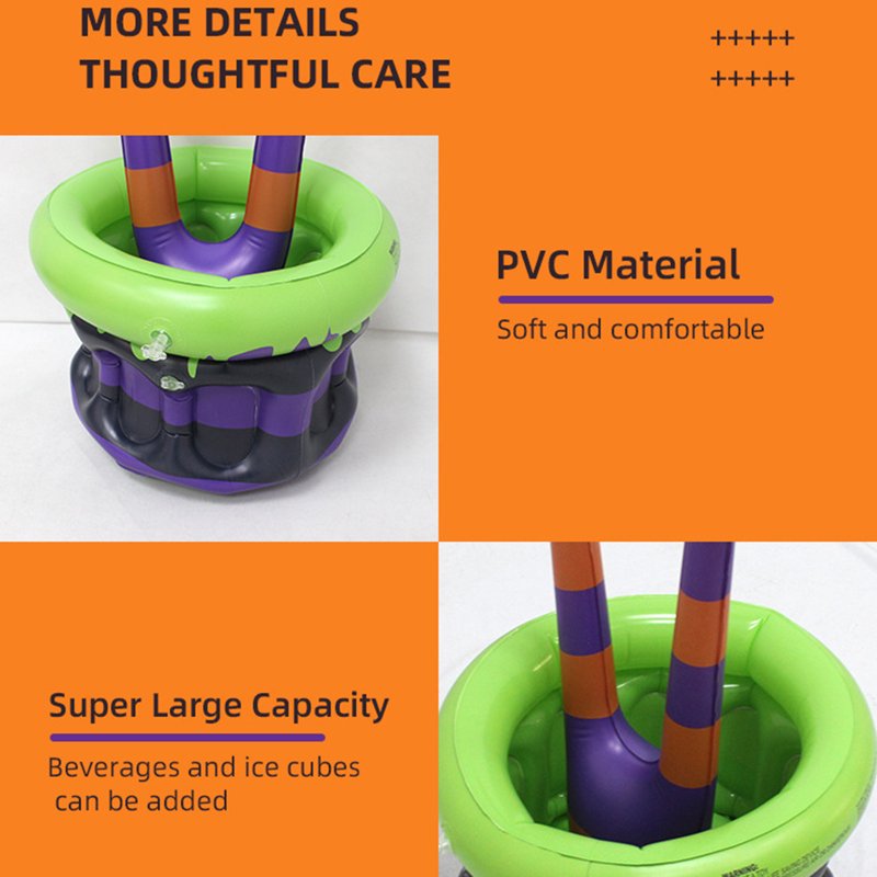 Halloween Inflatable Witch Leg Cooler - Wizard Themed Beverage Bucket for Parties