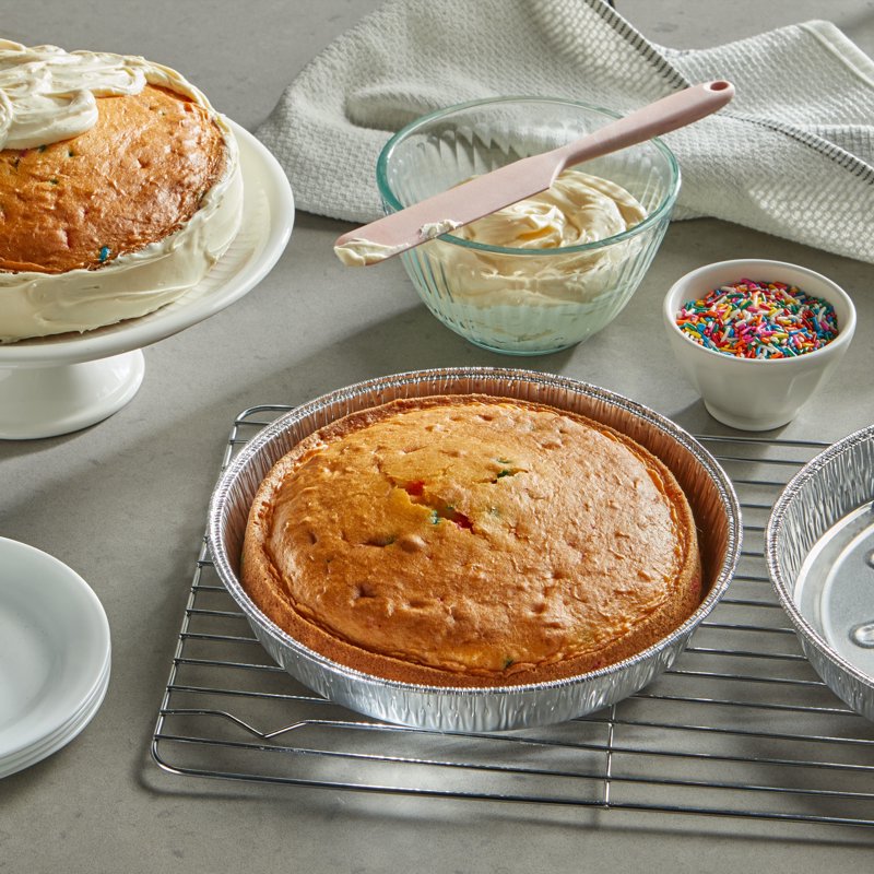 8-Inch EZ Foil Disposable Round Cake Pans - 3 Count Pack