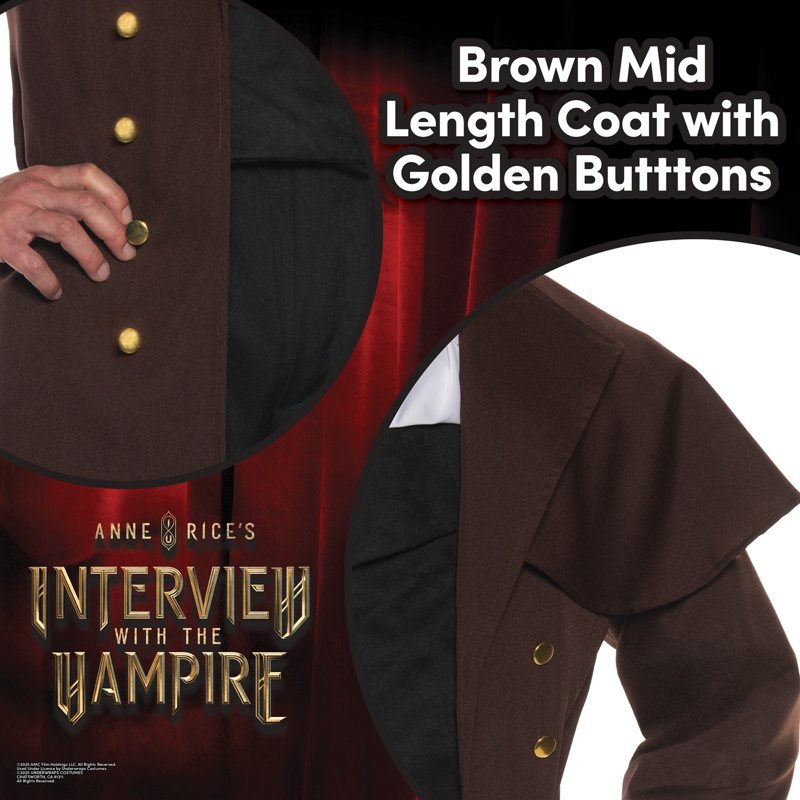 Men's Victorian Travel Coat with Attached Capelet Steampunk Costume
