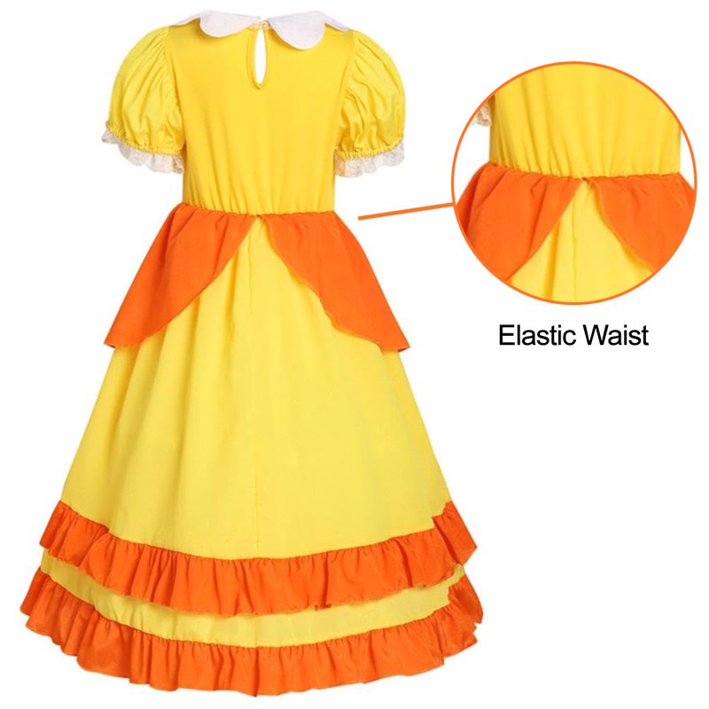 Girls Princess Costume Set 8-10 Years Halloween Fancy Dress with Crown Gloves Wand