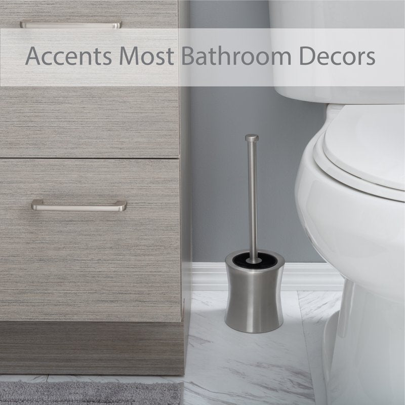 Bath Bliss Hourglass Stainless Steel Toilet Brush & Holder Set - Variation 1