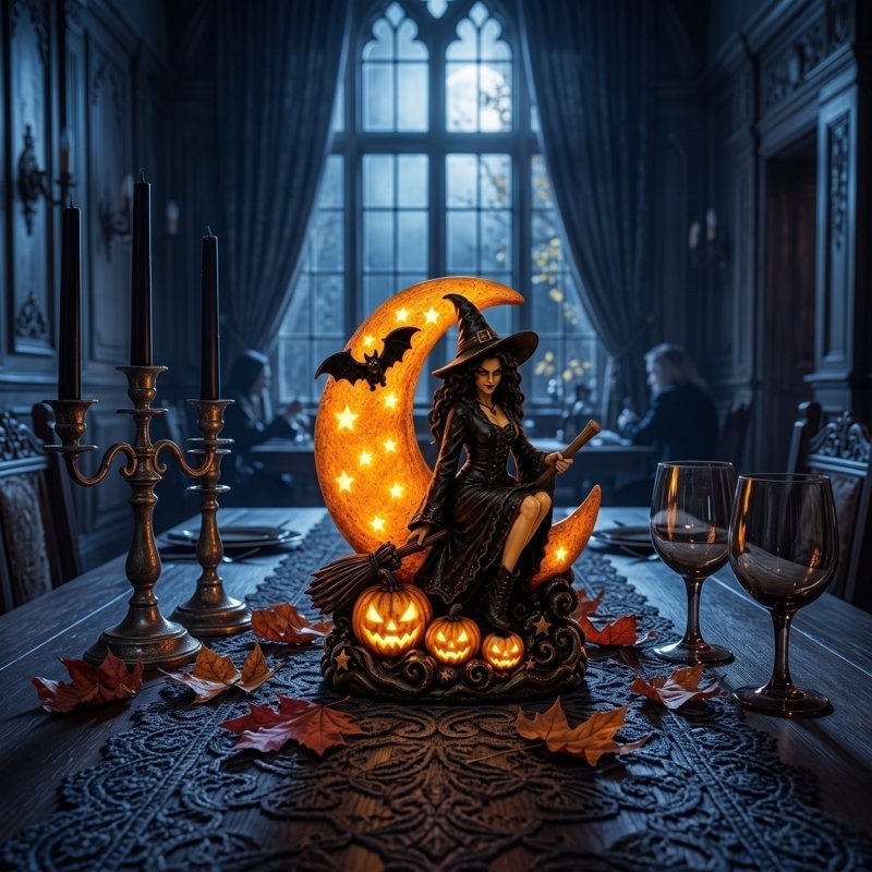 Halloween Witch Cauldron Garden Light E - Outdoor Solar LED Projection Decor
