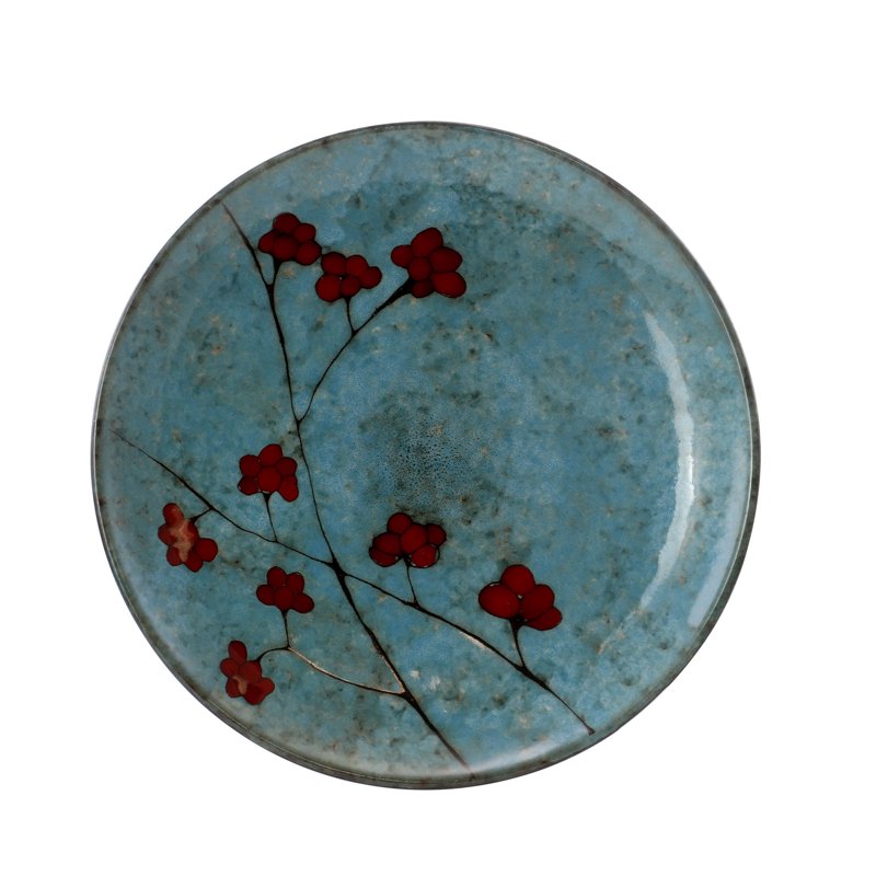 16 Piece Floral Accents Stoneware Dinnerware Set - Blue