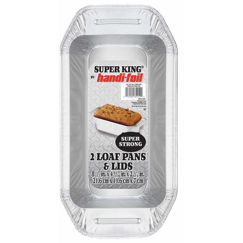 Super King Aluminum Foil Loaf Pan with Lids - 2 Pack