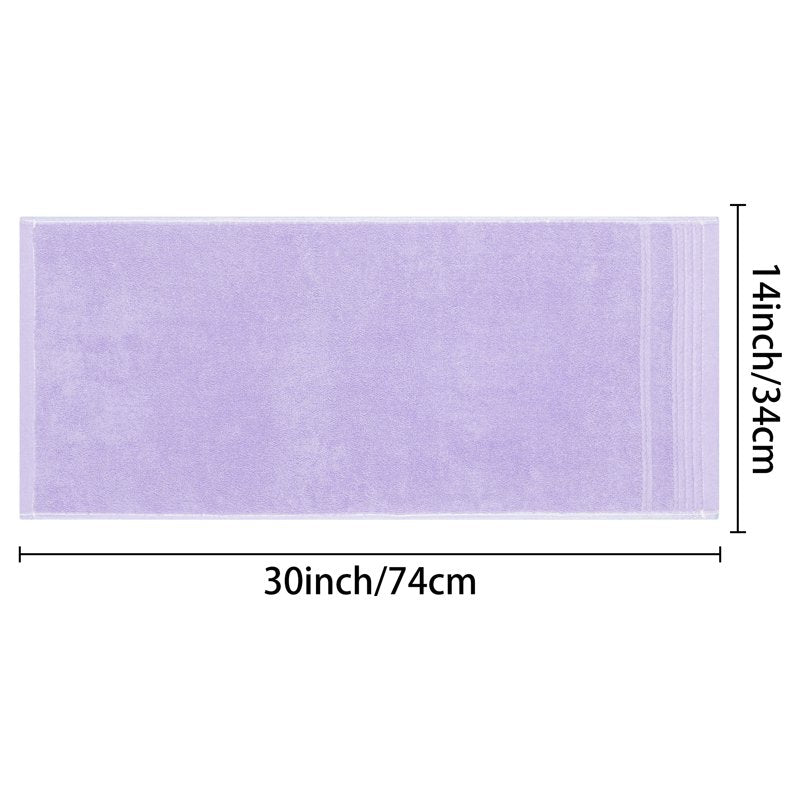 Purple Striped Hand Towels Set - 14x30 Inches Bathroom, Kitchen & Gym