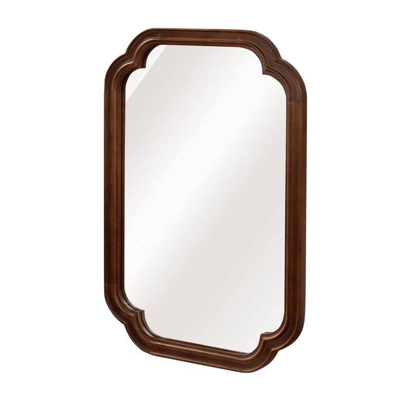 24x36 Inch Solid Wood Frame Decorative Mirror - Dark Walnut