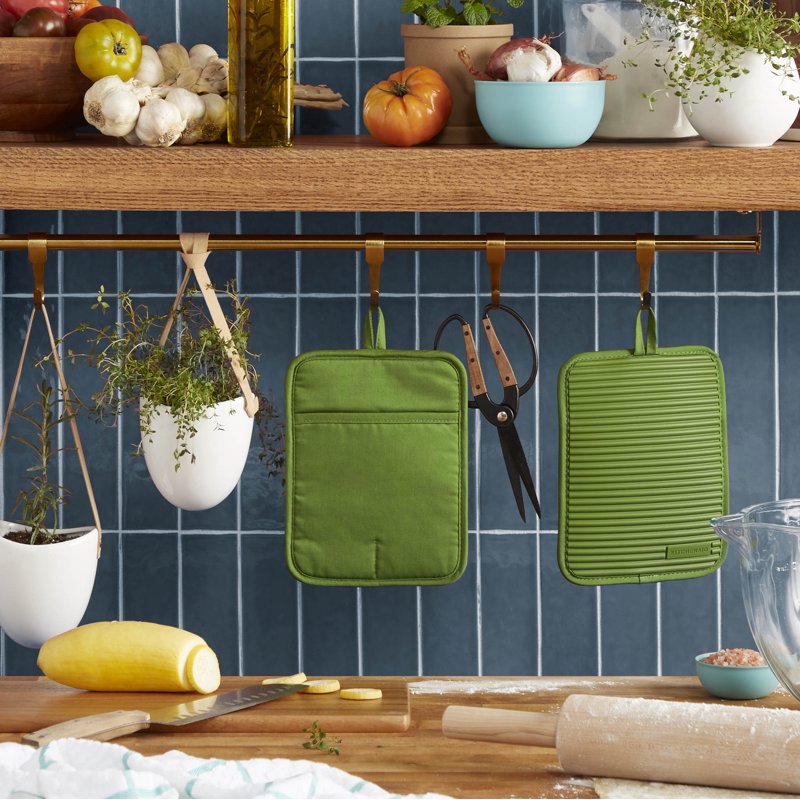 Silicone Pot Holder Set 2-Pack - Matcha, 7"x9"